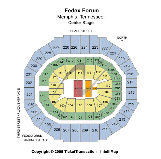 FedExForum Center Stage Seating Chart