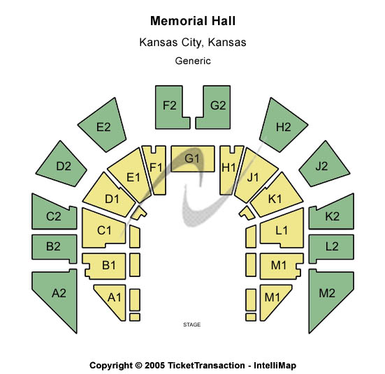 Memorial Hall - KS Center Stage Seating Chart