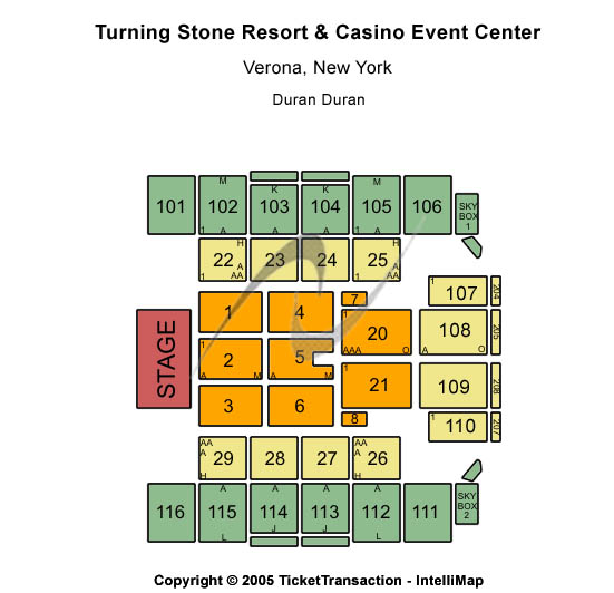 Event Center at Turning Stone Resort & Casino T-Stage Seating Chart