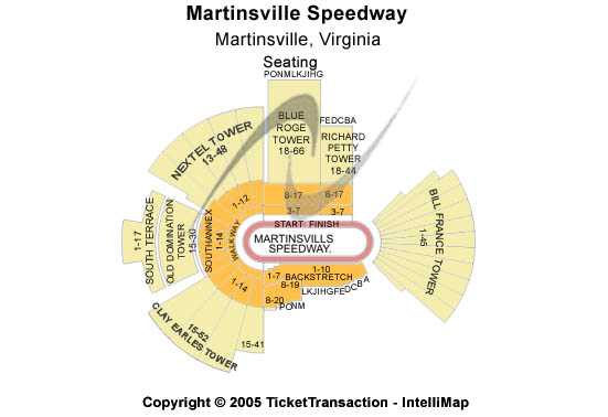 Martinsville Speedway Seating Seating Chart