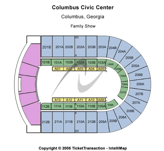 Columbus Civic Center Family Show Seating Chart