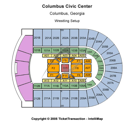 Columbus Civic Center Wrestling Setup Seating Chart