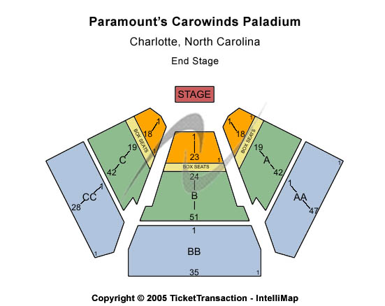 Carowinds Paladium End Stage Seating Chart
