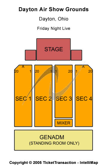 Dayton Air Show Grounds Friday Night Live Seating Chart
