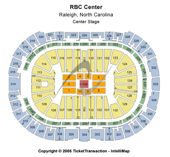 PNC Arena Center Stage Seating Chart