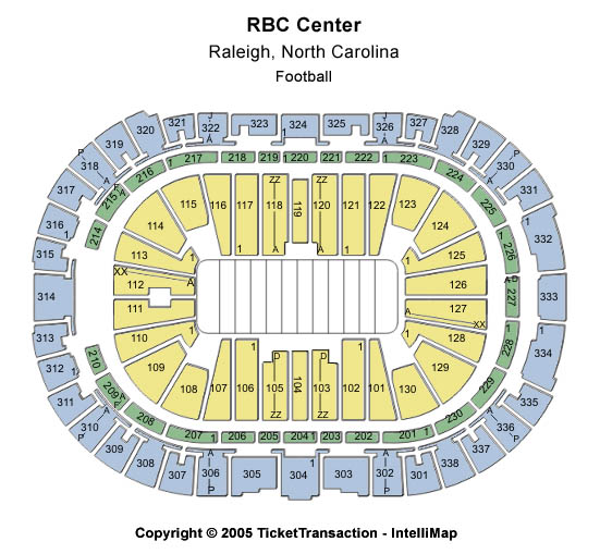 PNC Arena Football Seating Chart