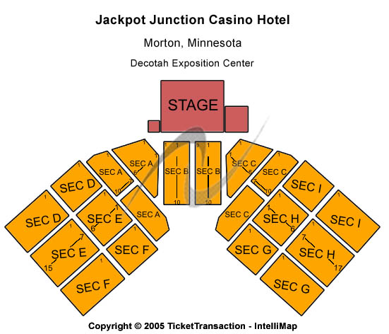 Jackpot Junction Casino Hotel Decotah Exposition Center Seating Chart
