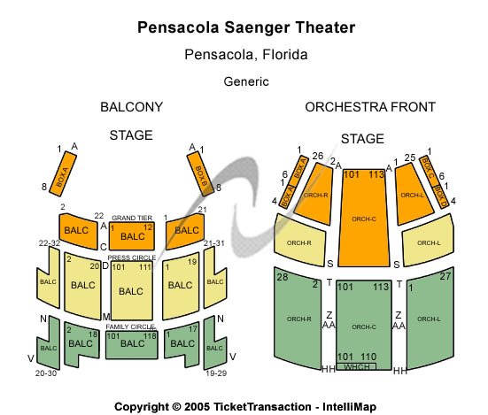 Saenger Theatre - FL Other Seating Chart