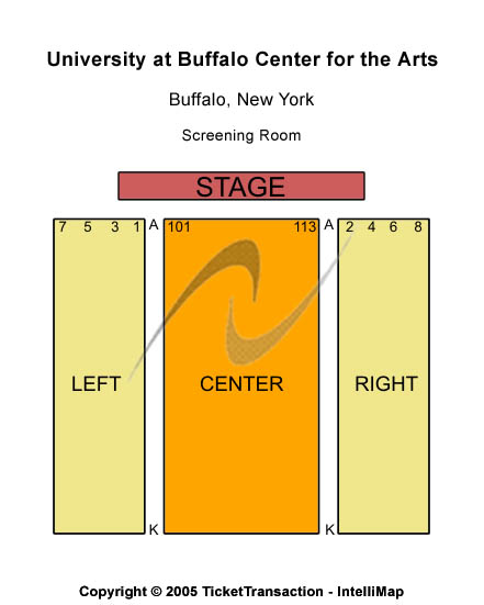 University at Buffalo Center For The Arts Screening Room Seating Chart