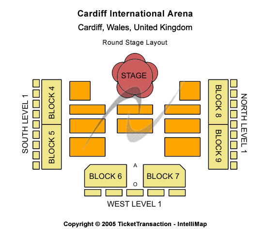 Utilita Arena Cardiff Round Stage Layout Seating Chart