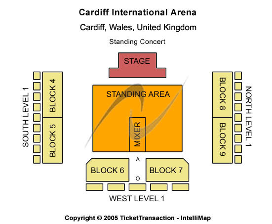 Utilita Arena Cardiff Standing Concert Seating Chart