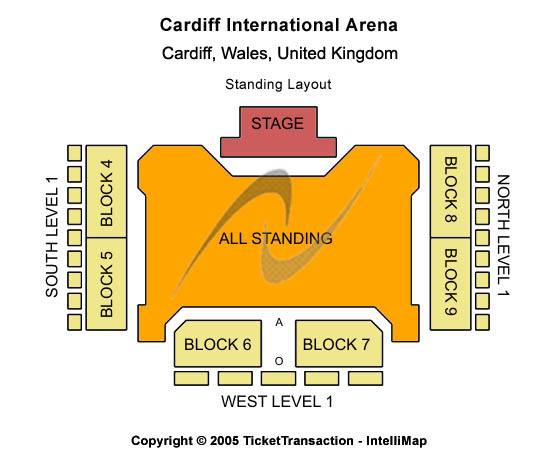 Utilita Arena Cardiff Standing Layout Seating Chart