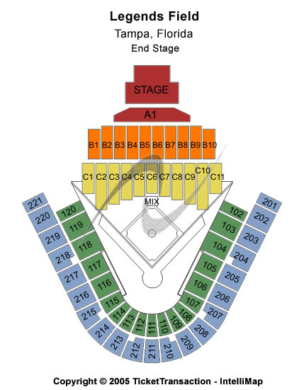 George M. Steinbrenner Field End Stage Seating Chart