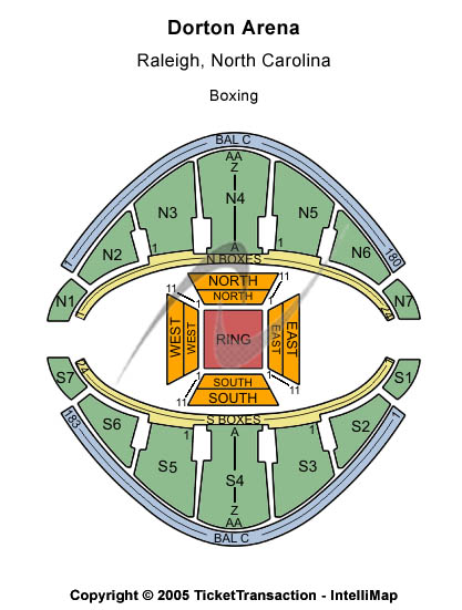 Dorton Arena at North Carolina State Fairgrounds Boxing Seating Chart
