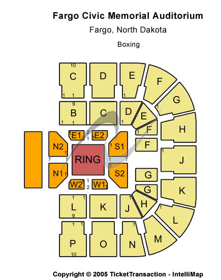 Fargo Civic Memorial Auditorium boxing Seating Chart