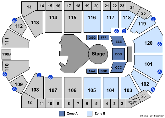 1stBank Center Cirque Zone Seating Chart