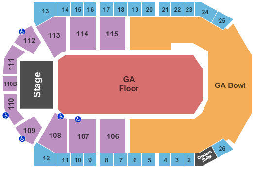 1stBank Center End Stage GA Floor GA Bowl Seating Chart