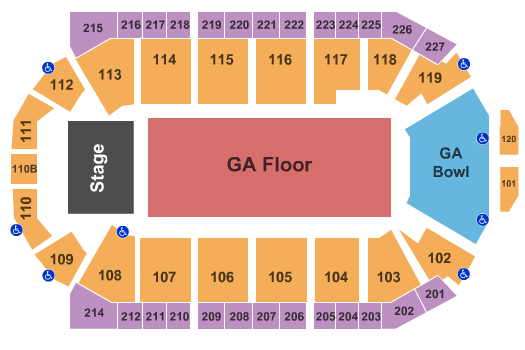 1stBank Center End Stage GA Floor GA Bowl 3 Seating Chart