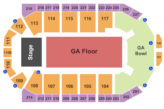 1stBank Center Endstage GA Floor GA Bowl 5 Seating Chart