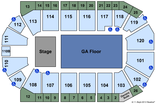 1stBank Center Half House GA Seating Chart