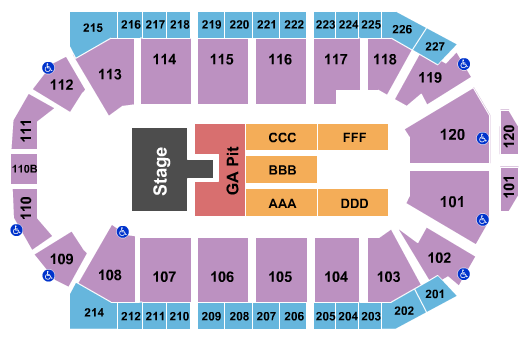 1stBank Center Justin Moore Seating Chart