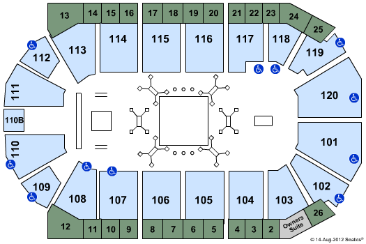 1stBank Center Gymnastics Seating Chart