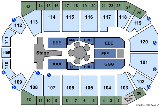 1stBank Center NKOTB Seating Chart