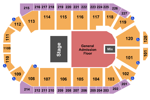 1stBank Center Parkway Drive Seating Chart