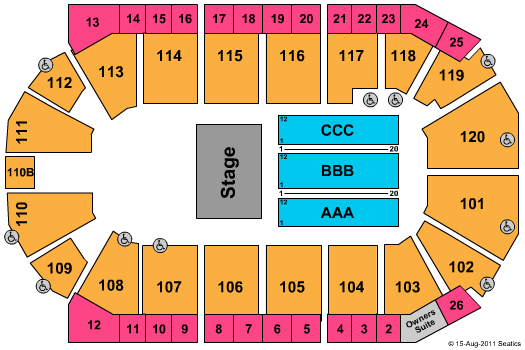 1stBank Center Playhouse Seating Chart