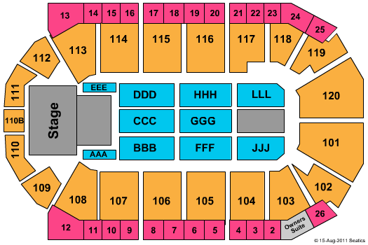 1stBank Center SYTYCD Seating Chart
