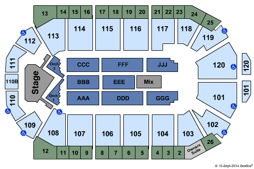 1stBank Center Usher Seating Chart