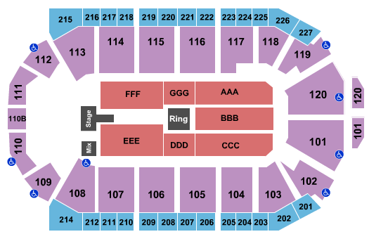 1stBank Center WWE Live Seating Chart