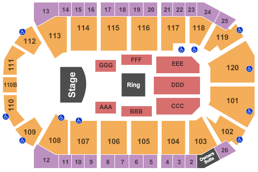 1stBank Center WWE Seating Chart