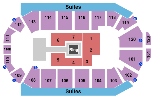 1stBank Center WWE 2 Seating Chart