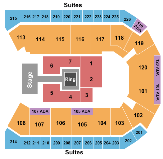 1stBank Center Wrestling Seating Chart