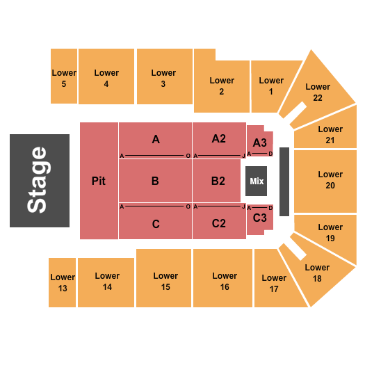 1st Summit Arena at Cambria County War Memorial Brantley Gilbert Seating Chart