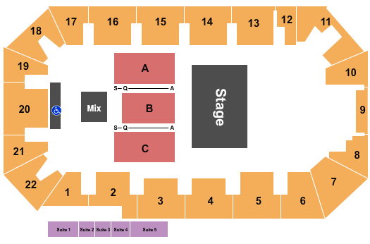 1st Summit Arena at Cambria County War Memorial Brett Eldredge Seating Chart