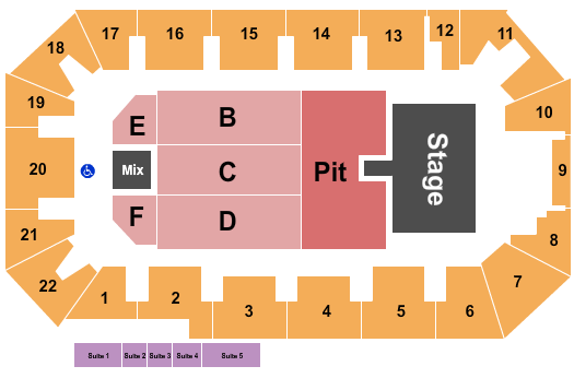 1st Summit Arena at Cambria County War Memorial Cole Swindell Seating Chart