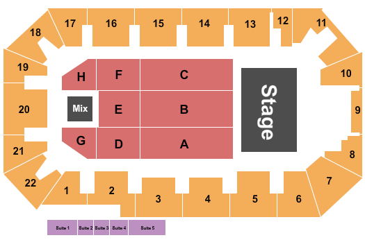 1st Summit Arena at Cambria County War Memorial Endstage 2 Seating Chart