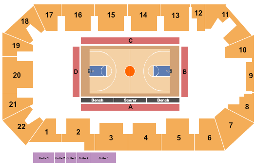 1st Summit Arena at Cambria County War Memorial Harlem Globetrotters Seating Chart