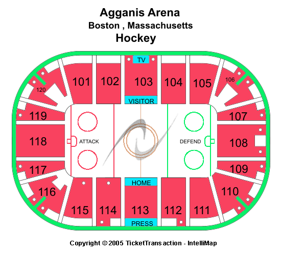 Agganis Arena Hockey Seating Chart