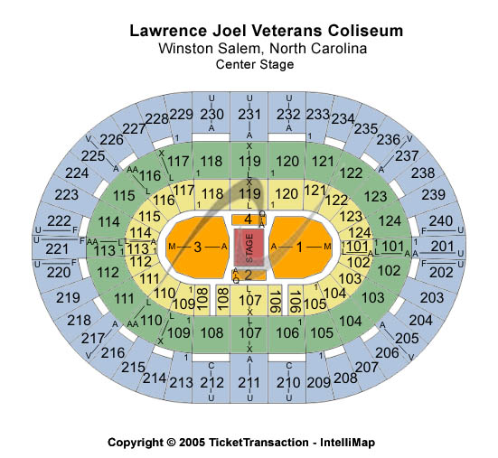 Lawrence Joel Veterans Memorial Coliseum Center Stage Seating Chart