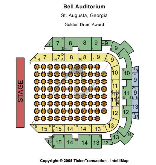 Bell Auditorium Golden Drum Award Seating Chart