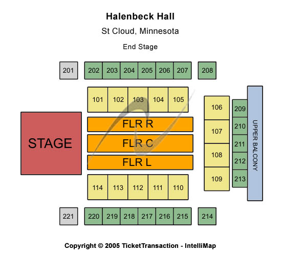 Halenbeck Hall End Stage Seating Chart
