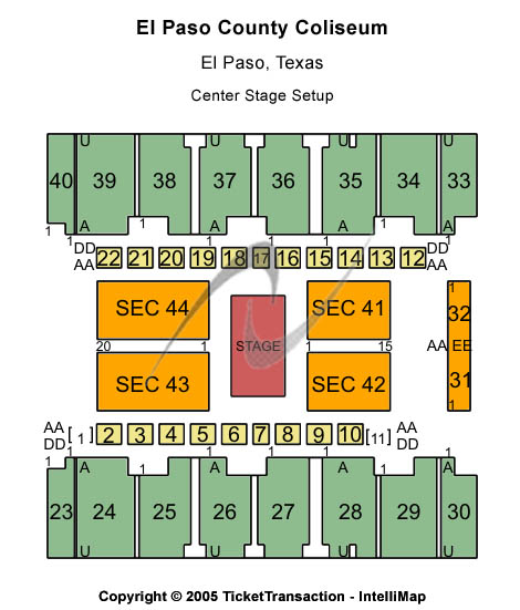 El Paso County Coliseum Center Stage Seating Chart