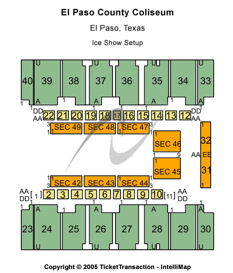 El Paso County Coliseum Ice Show SetUp Seating Chart