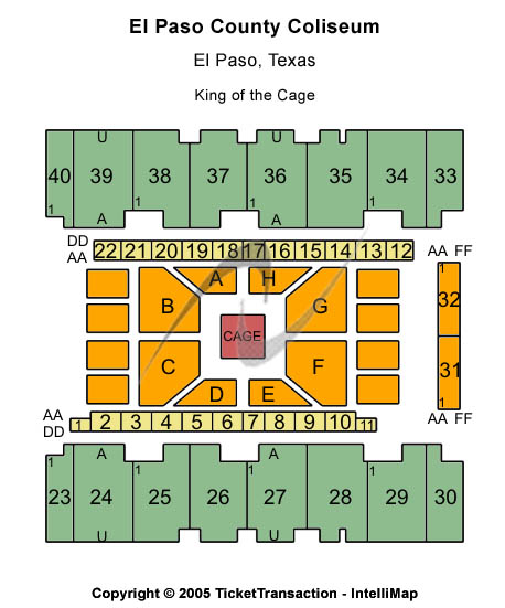El Paso County Coliseum King Of The Cage Seating Chart