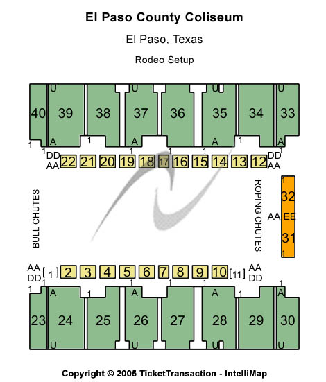 El Paso County Coliseum Rodeo SetUp Seating Chart