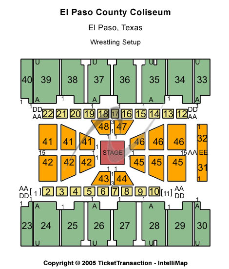 El Paso County Coliseum Wrestling SetUp Seating Chart