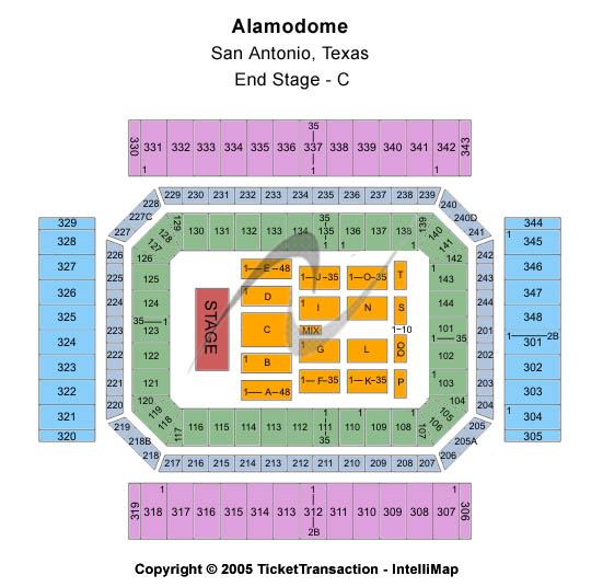 Alamodome End Stage C Seating Chart